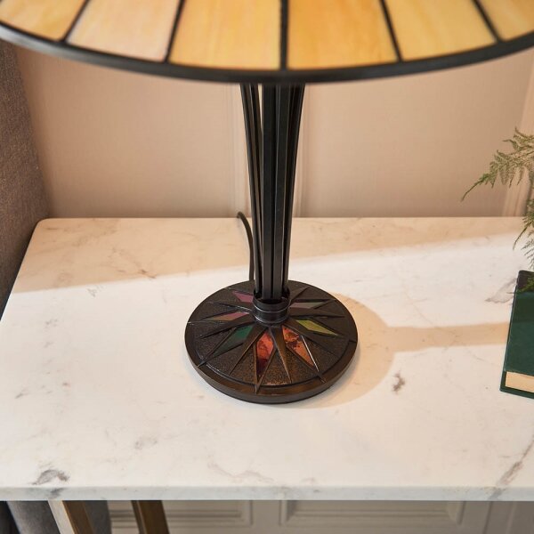 Endon 64045 - Stolová lampa Tiffany DARK STAR, 2xE27/60W/230V, priemer 49 cm
