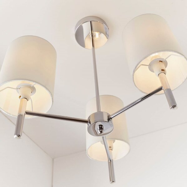 Endon 56642 - Luster na tyči BRIO 3xE14/40W/230V lesklý chróm/biela