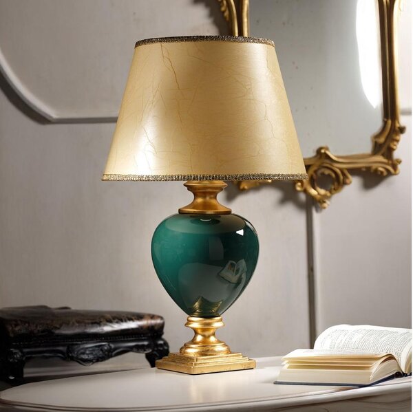 ONLI - Stolná lampa AMADEUS 1xE27/15W/230V 72 cm zelená/zlatá