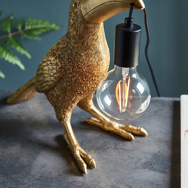 Endon 95077 - Stolná lampa TOCO TOUCAN 1xE27/10W/230V zlatá