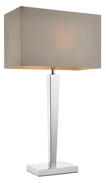 Endon 56707 - Stolná lampa MORETO 1xE27/60W/230V lesklý chróm/šedá
