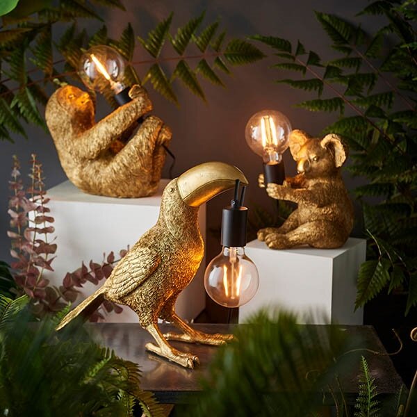 Endon 95077 - Stolná lampa TOCO TOUCAN 1xE27/10W/230V zlatá