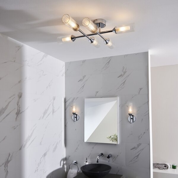 Endon 95045 - Kúpeľňový prisadený luster NATORI 6xG9/3W/230V IP44 lesklý chróm