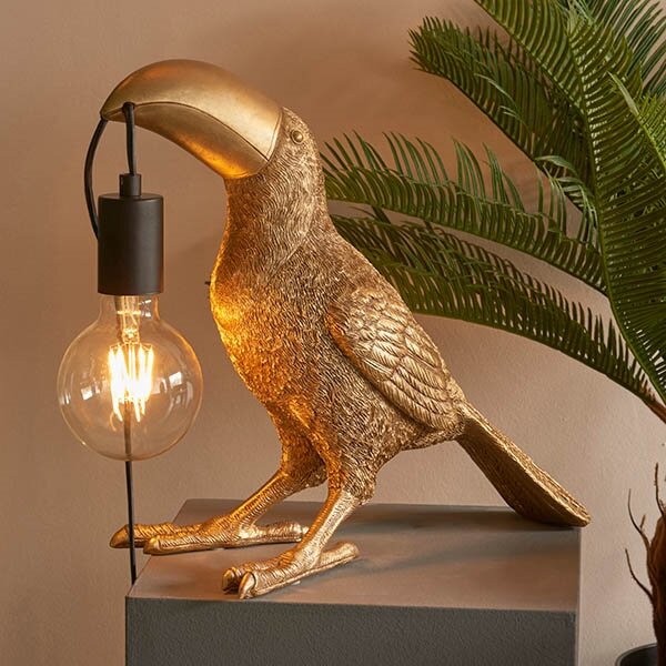 Endon 95077 - Stolná lampa TOCO TOUCAN 1xE27/10W/230V zlatá