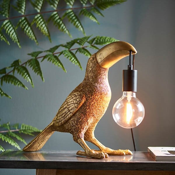 Endon 95077 - Stolná lampa TOCO TOUCAN 1xE27/10W/230V zlatá