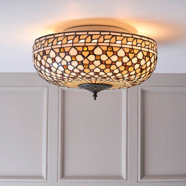 Endon 64276 - Stropné svietidlo Tiffany MILLE FEUX 2xE27/60W/230V priemer 45 cm