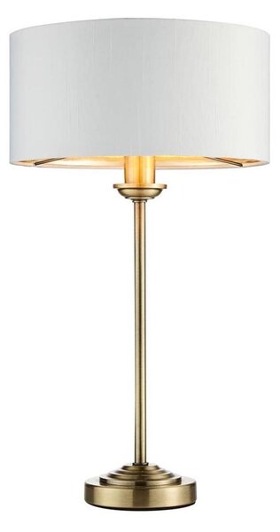 Endon 104054 - Stolná lampa HIGHCLERE 1xE14/7W/230V biela/mosadz pr. 25 cm