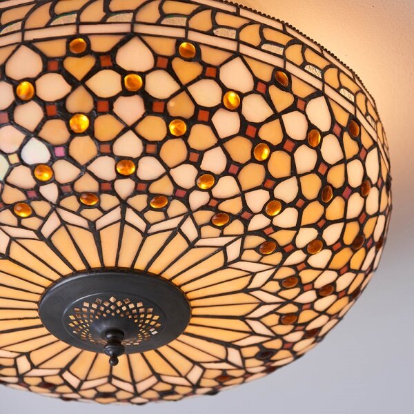 Endon 64276 - Stropné svietidlo Tiffany MILLE FEUX 2xE27/60W/230V priemer 45 cm