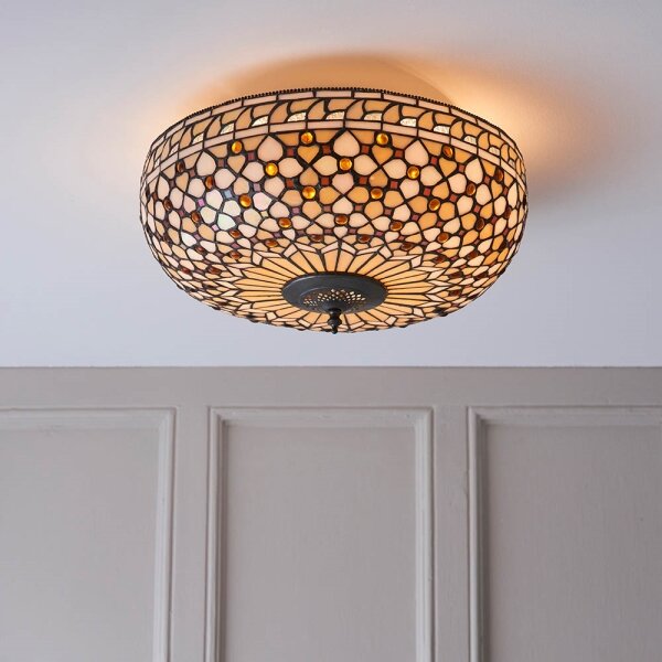 Endon 64276 - Stropné svietidlo Tiffany MILLE FEUX 2xE27/60W/230V priemer 45 cm