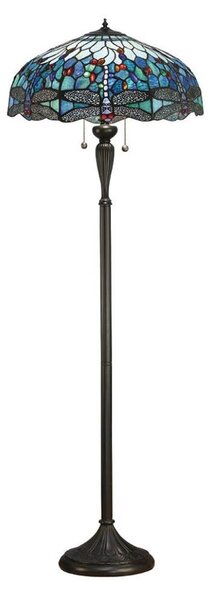 Endon 64069 - Stojacia lampa Tiffany DRAGONFLY 2xE27/60W/230V, priemer 50 cm