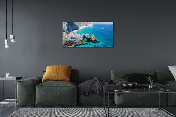 Obraz na plátne Grécko Beach brehu mora 100x50 cm