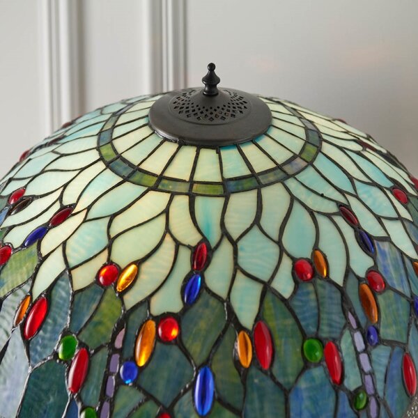 Endon 64069 - Stojacia lampa Tiffany DRAGONFLY 2xE27/60W/230V, priemer 50 cm