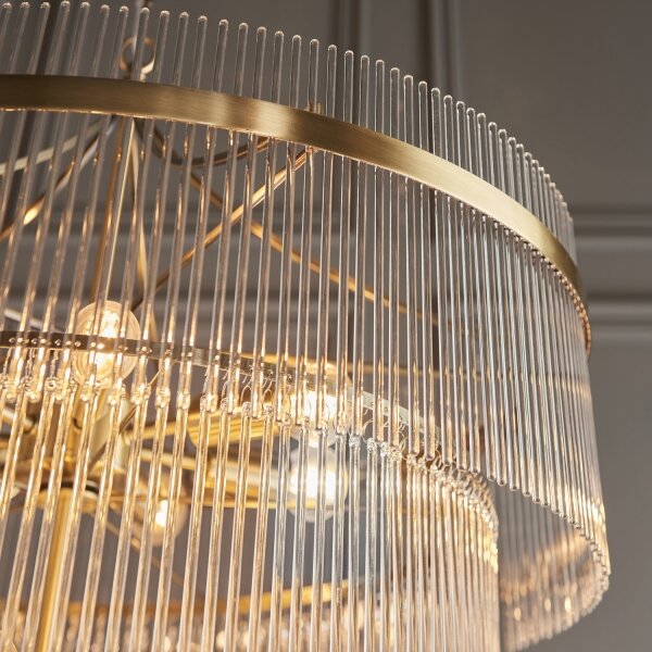 Endon 112576 - Luster na reťazi MARIETTA 16xE14/6W/230V mosadz/číra