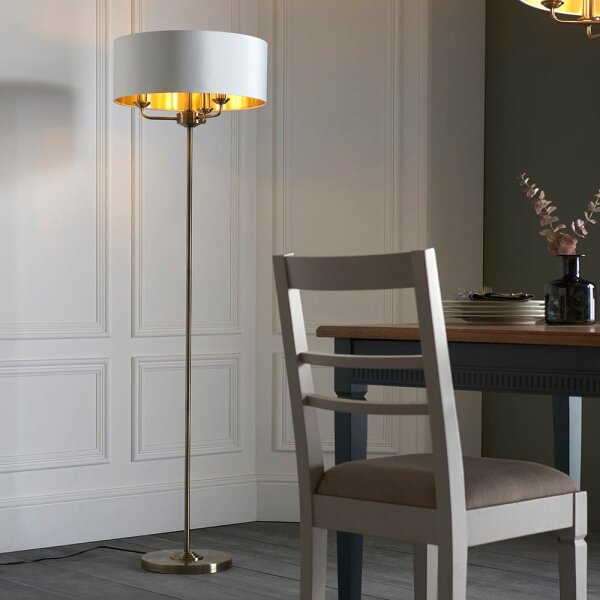Endon 98935 - Stojacia lampa HIGHCLERE 3xE14/40W/230V biela/mosadz
