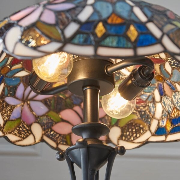 Endon 64327 - Stolová lampa Tiffany SULLIVAN 2xE14/40W/230V pr. 30 cm