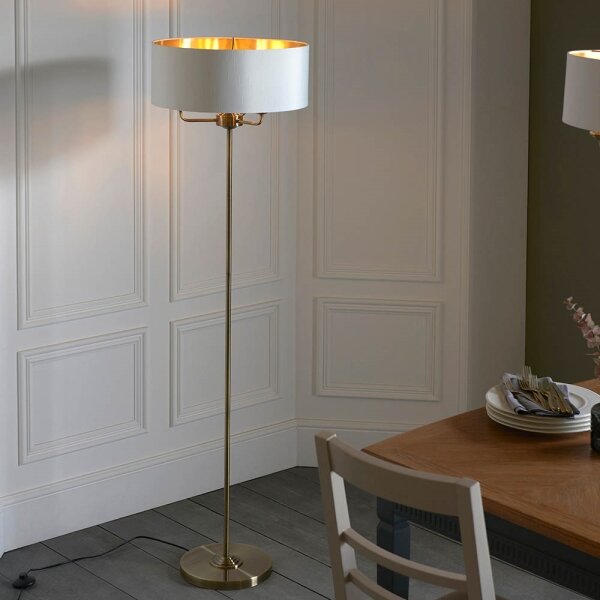 Endon 98935 - Stojacia lampa HIGHCLERE 3xE14/40W/230V biela/mosadz