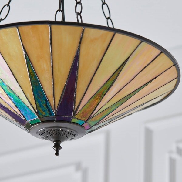 Endon 70754 - Luster na reťazi Tiffany DARK STAR 3xE27/60W/230V pr. 49 cm