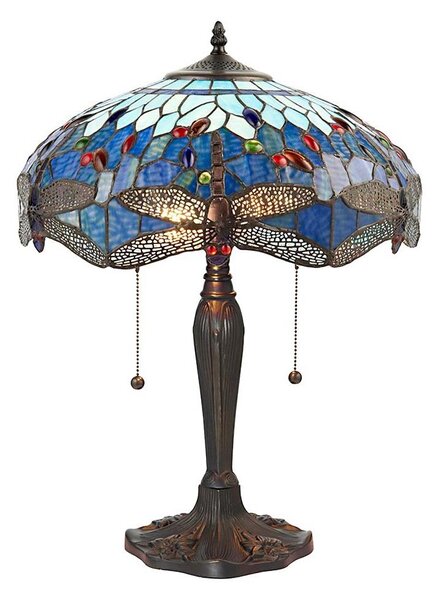 Endon 64089 - Stolná lampa Tiffany DRAGONFLY 2xE27/60W/230V priemer 41 cm