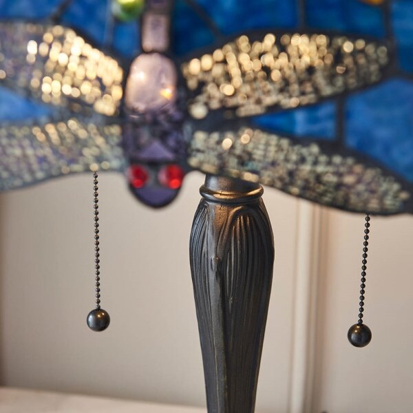 Endon 64089 - Stolná lampa Tiffany DRAGONFLY 2xE27/60W/230V priemer 41 cm