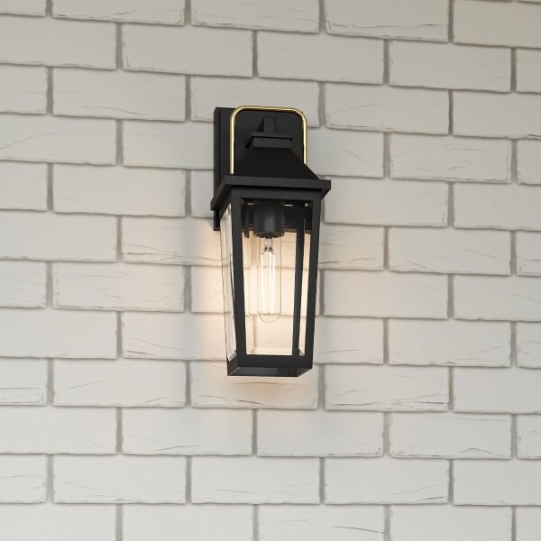 Quoizel QZ-BUCKLEY-S-MBK - Vonkajšie nástenné svietidlo S BUCKLEY 1xE27/40W/230V IP44