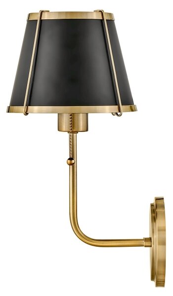Hinkley HK-CLARKE1-BR-BK - Nástenná lampa CLARKE 1xE27/40W/230V mosadz/čierna
