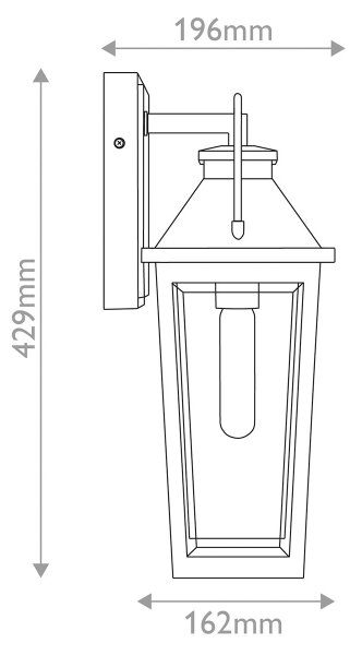 Quoizel QZ-BUCKLEY-M-MBK - Vonkajšie nástenné svietidlo BUCKLEY M 1xE27/40W/230V IP44