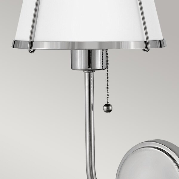 Hinkley HK-CLARKE1-PN-WH - Nástenná lampa CLARKE 1xE27/40W/230V chróm/biela