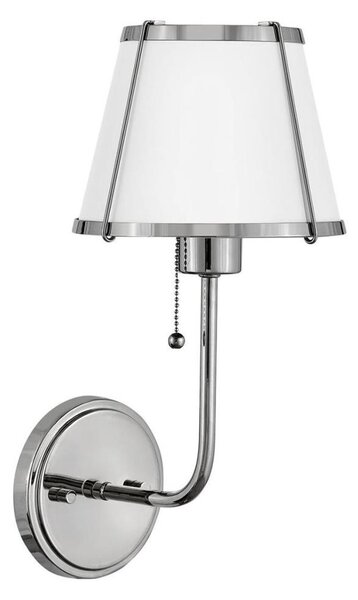 Hinkley HK-CLARKE1-PN-WH - Nástenná lampa CLARKE 1xE27/40W/230V chróm/biela