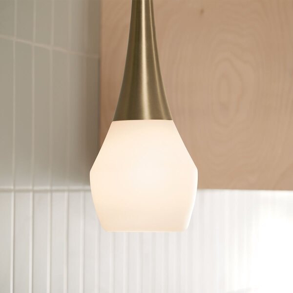 Kichler KL-DEELA-P-CPZ - Luster na tyči DEELA 1xE27/60W/230V pr. 17,8 cm mosadz