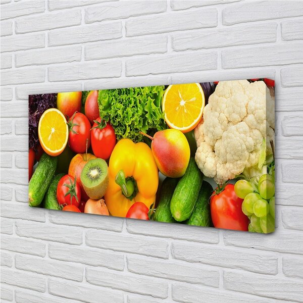 Obraz canvas Karfiol uhorka Kiwi 100x50 cm