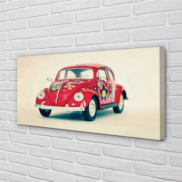 Obraz canvas Červené kvety v aute 100x50 cm