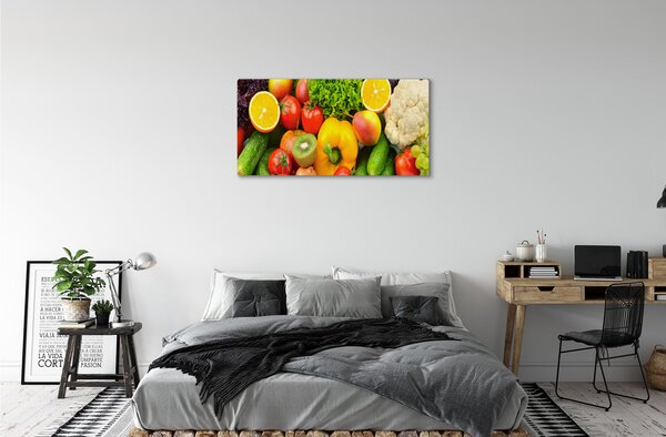 Obraz canvas Karfiol uhorka Kiwi 100x50 cm