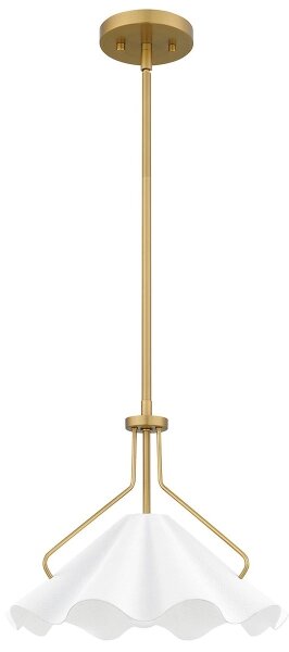 Quoizel QZ-MEJIA-1P-S-AB - Luster na tyči MEJIA 1xE27/60W/230V pr. 35,6 cm mosadz