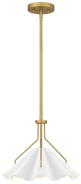 Quoizel QZ-MEJIA-1P-S-AB - Luster na tyči MEJIA 1xE27/60W/230V pr. 35,6 cm mosadz