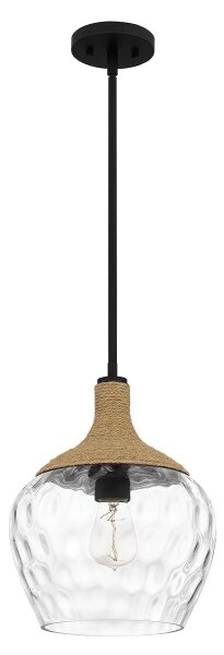 Quoizel QZ-ROYER-1P-MBK - Luster na tyči ROYER 1xE27/60W/230V pr. 30,2 cm