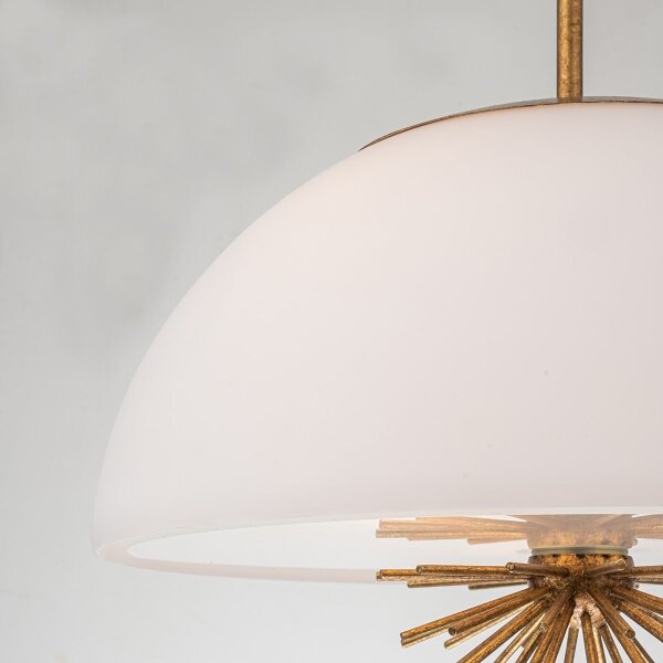 Quoizel STARING-3P-DG-OPAL-Luster na tyči STARING 3xE14/40W/230V pr.45,7cm zlatá