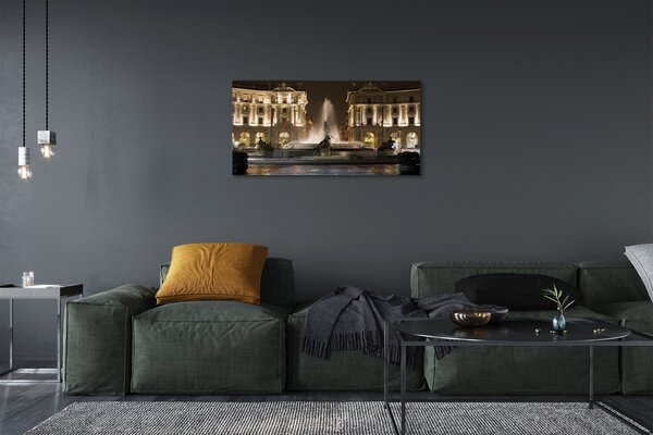 Obraz na plátne Rome Fountain Square v noci 100x50 cm
