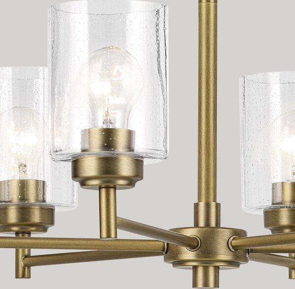 Kichler KL-WINSLOW6-NBR - Luster na reťazi WINSLOW 6xE27/60W/230V mosadz