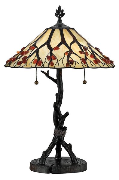 Quoizel QZ-WHISPERING-TL-VB - Stolová lampa Tiffany WHISPERING 2xE27/60W/230V