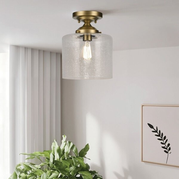 Kichler KL-WINSLOW-SF-NBR-Strop. svietidlo WINSLOW 1xE27/60W/230V pr.21,6cm mosadz