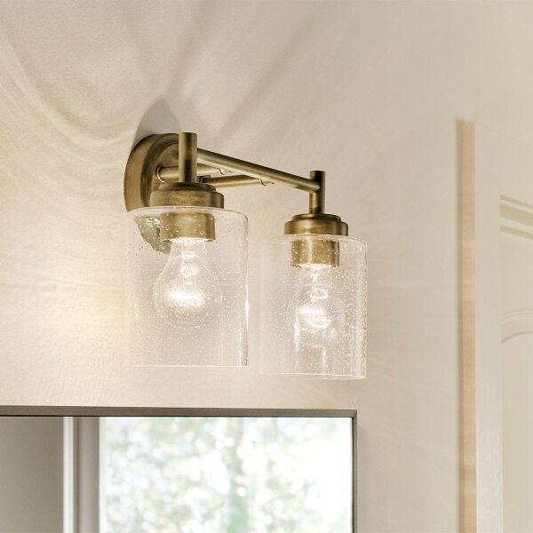 Kichler KL-WINSLOW-2W-NBR - Nástenná lampa WINSLOW 2xE27/60W/230V mosadz