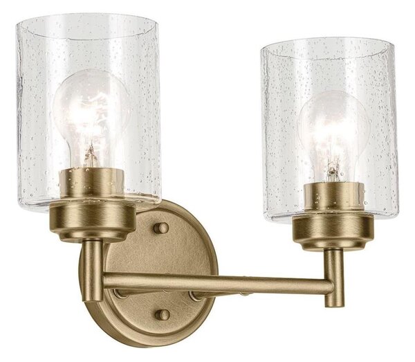 Kichler KL-WINSLOW-2W-NBR - Nástenná lampa WINSLOW 2xE27/60W/230V mosadz