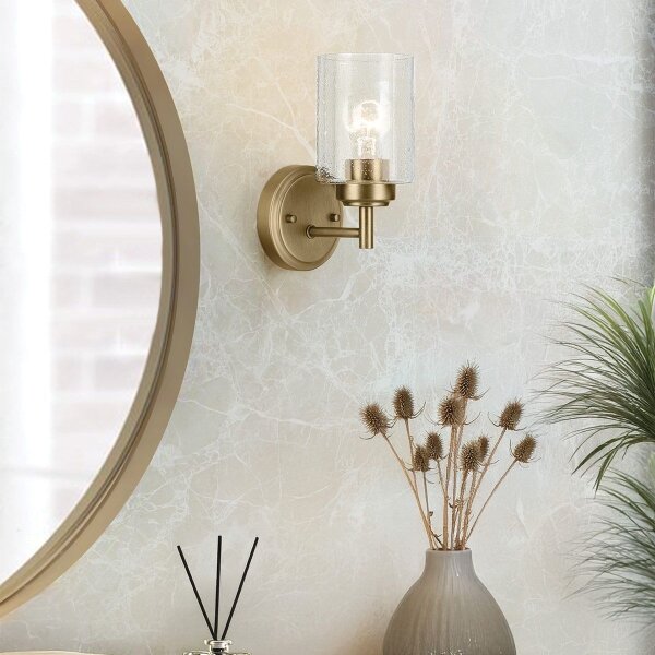 Kichler KL-WINSLOW-1W-NBR - Nástenná lampa WINSLOW 1xE27/60W/230V mosadz