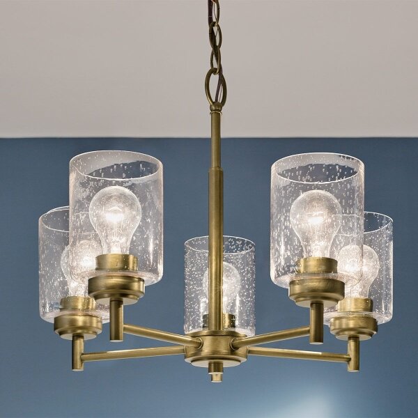 Kichler KL-WINSLOW5-NBR - Luster na reťazi WINSLOW 5xE27/60W/230V mosadz