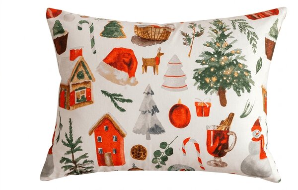 Obliečka na vankúš z mikrovlákna FESTIVE MAGIC 50x70 cm, biely