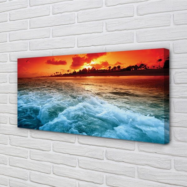 Obraz canvas Sea strom západ 100x50 cm