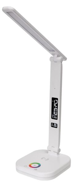 LED RGBW Stm. lampa s bezdr. nab. a displejom USB portom 6W/5V 3000-6500K biela+