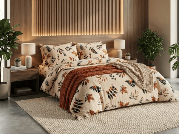 Mikroplyšové obliečky AUTUMNA krémové Rozmer obliečky: 70 x 90 cm | 140 x 220 cm