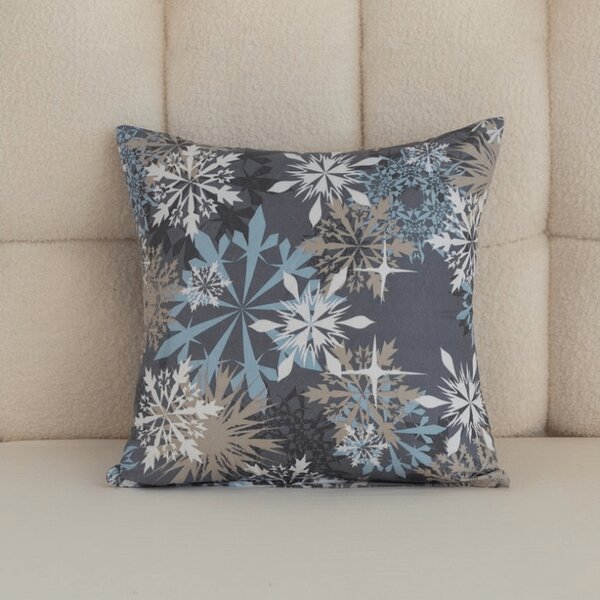 Obliečka na vankúš z mikrovlákna SNOWFLAKE 45x45 cm, modrosivý