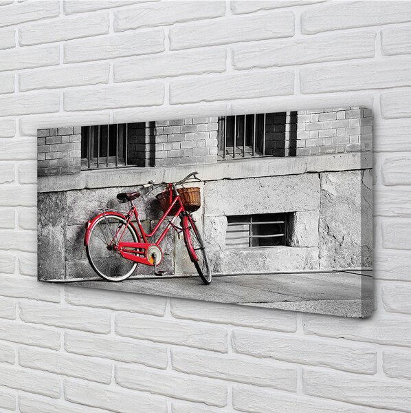 Obraz canvas Červené koleso s košíkom 100x50 cm